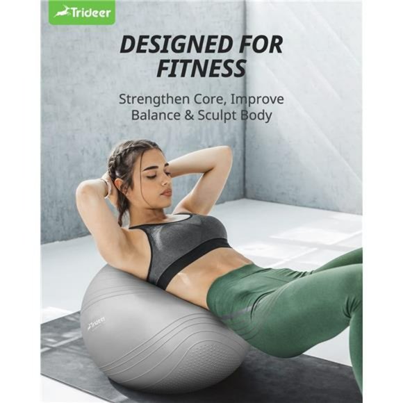 Exercise Ball Yoga Ball - Non-Slip Bumps & Lines Designed Exercise ball - Picture 3 of 7